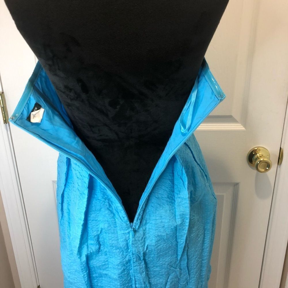 J Crew blue strapless midi dress with pockets - Picture 7 of 8